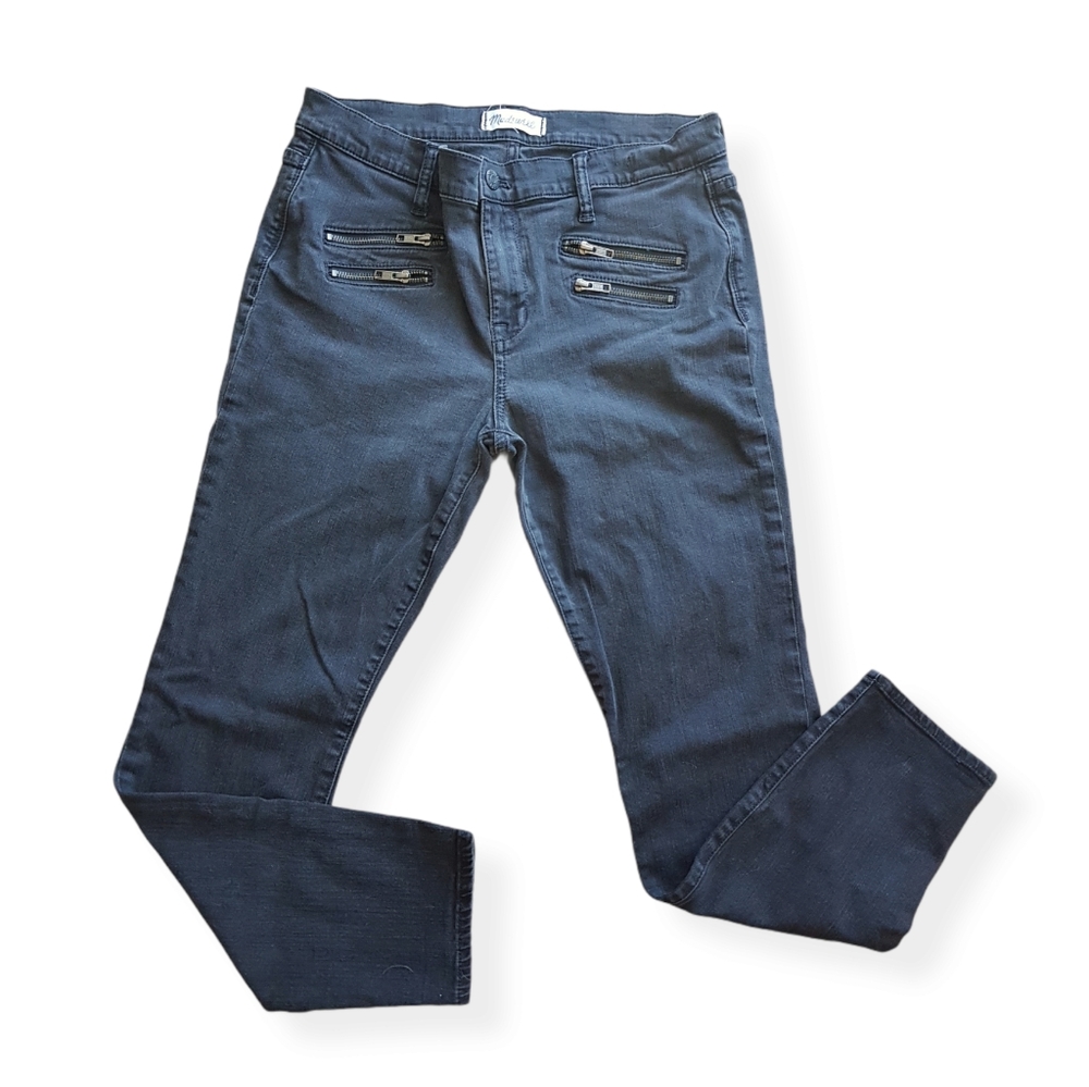 Madewell Skinny Moto black Jeans cropped 31 women